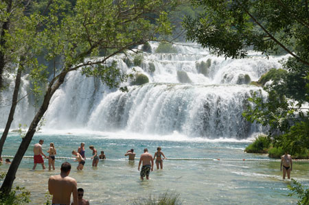 Krka, bij Skradinski waterval.