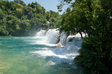 Krka, bij Skradinski waterval.